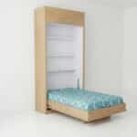 نمای کناری تخت تاشو تک نفره کم جا فراطرح به صورت باز